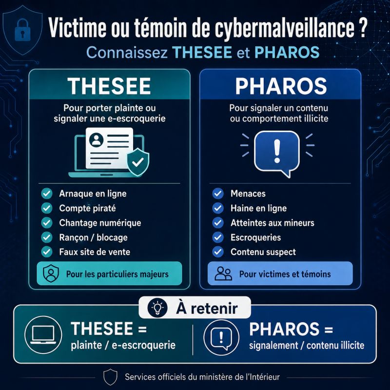 Illustration de l'article Victime ou témoin de cybermalveillance : connaissez-vous THESEE et PHAROS ?